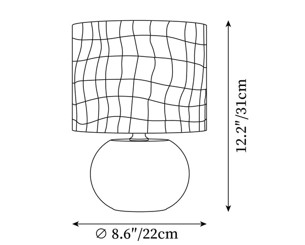 Lampe de table en verre à damier classique