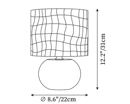 Lampe de table en verre à damier classique