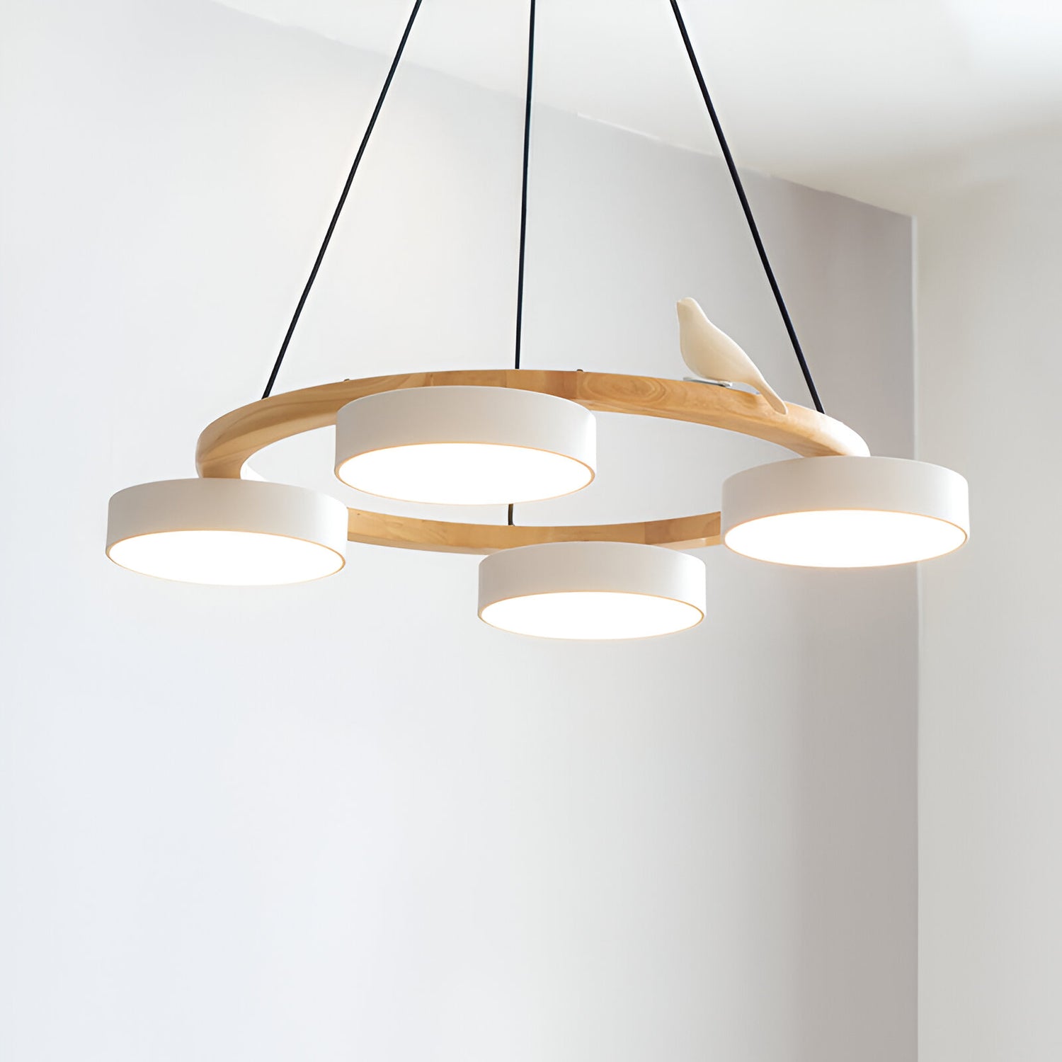 Sienna Nordic Acrylic Bird Round Pendant Light