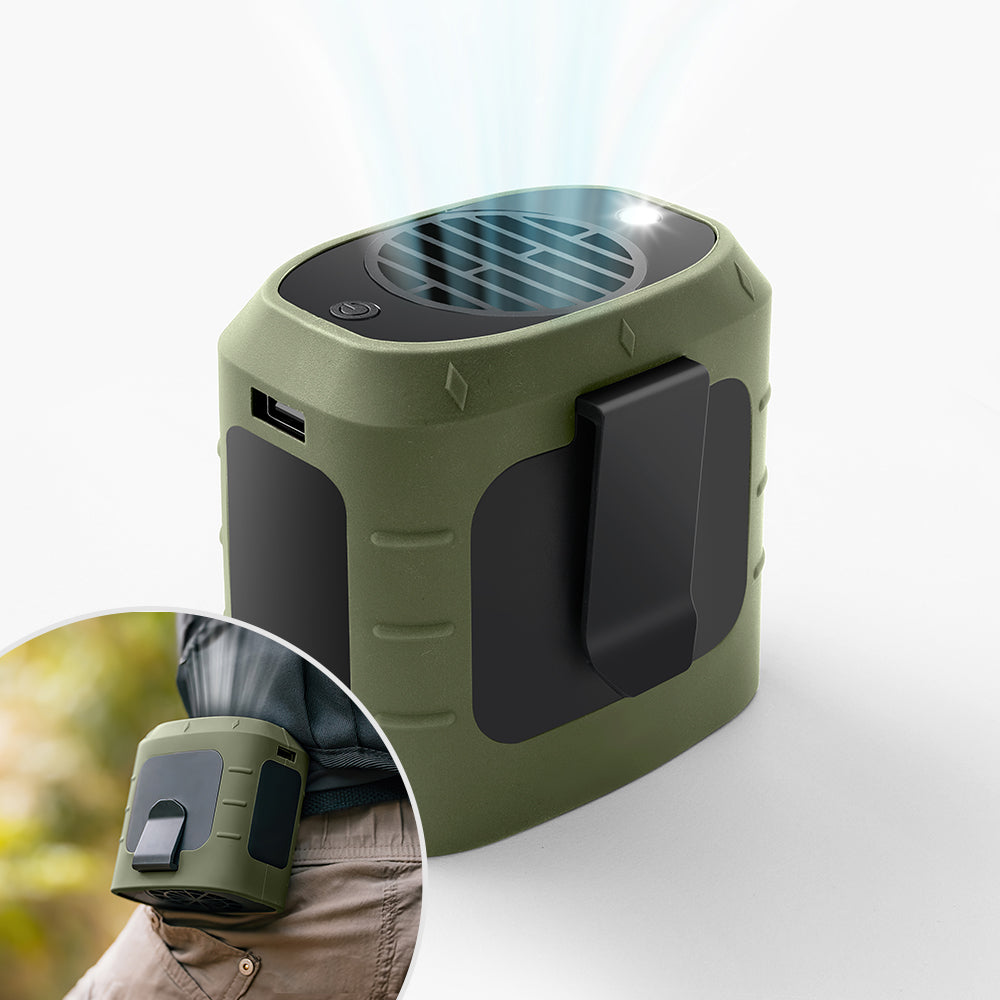 Ventilateur turbo clip-on multifonction avec lumière LED de camping