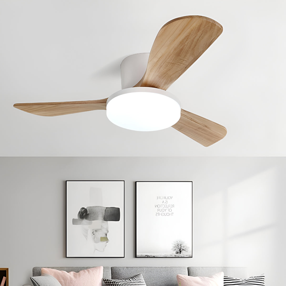 Aurelia Nielsen Nordic Wooden Ceiling Fan Light