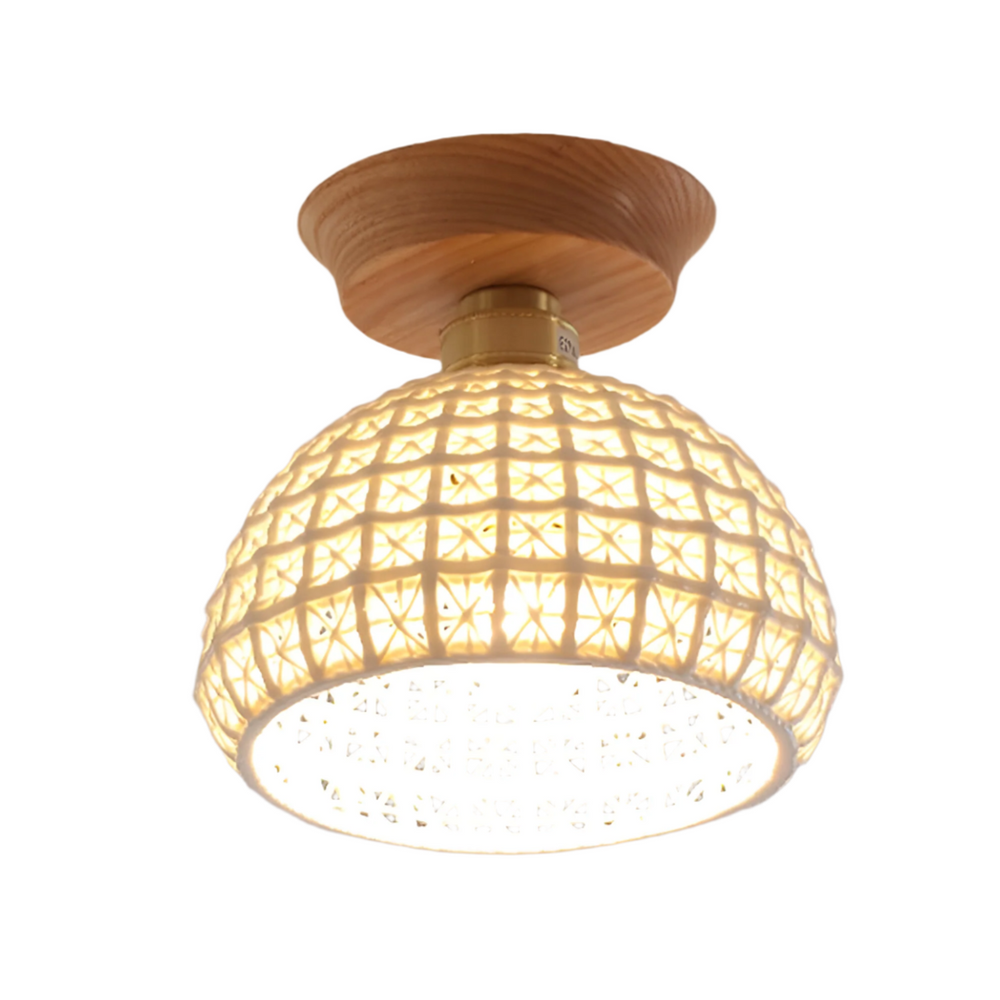 Nordic Brass Ceramic LED Ceiling Lamp