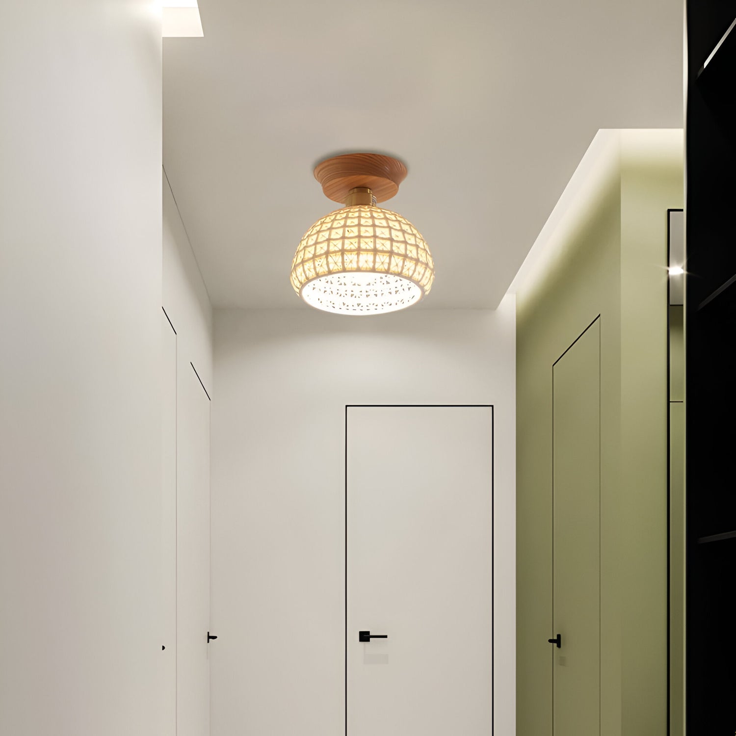 Nordic Brass Ceramic LED Ceiling Lamp