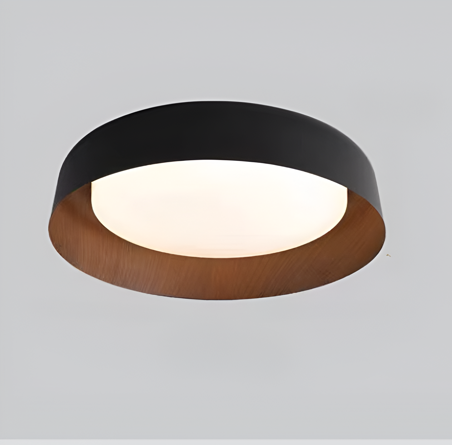 Wabi-Sabi Stijl Houtnerf Ronde Plafondlamp