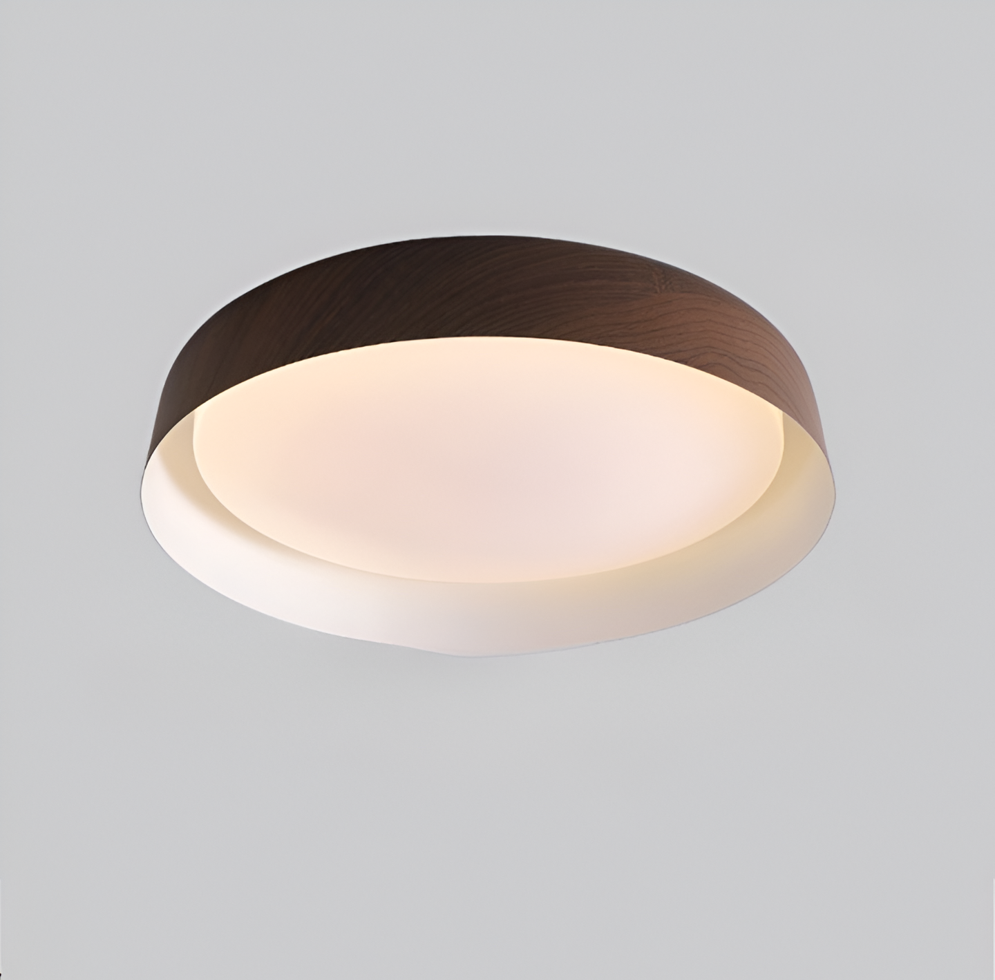 Wabi-Sabi Stijl Houtnerf Ronde Plafondlamp