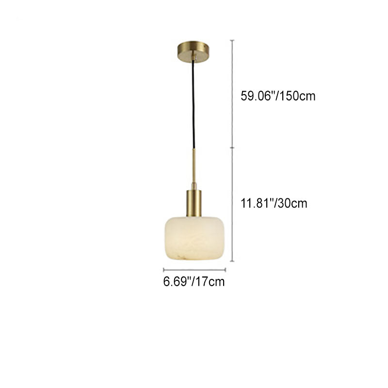 Velia Acorn Alabaster Minimalist Pendant Light