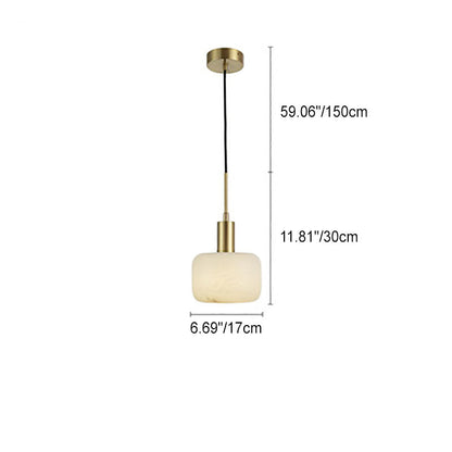 Velia Acorn Alabaster Minimalist Pendant Light