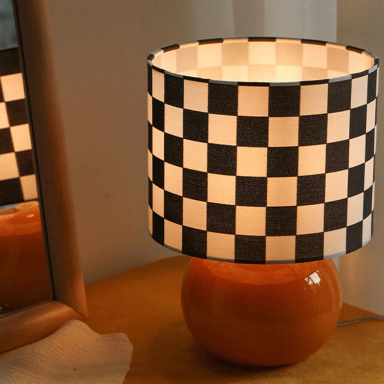 Classic Checkerboard Glass Table Lamp