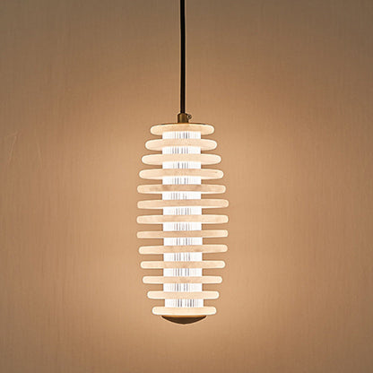 Lampada a sospensione LED in acrilico cavo rotondo scandinavo