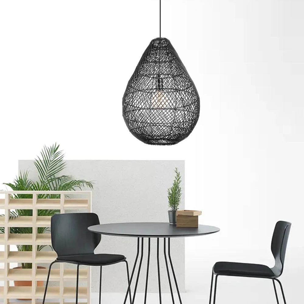 Die Bohemian Faden Rattanlampe