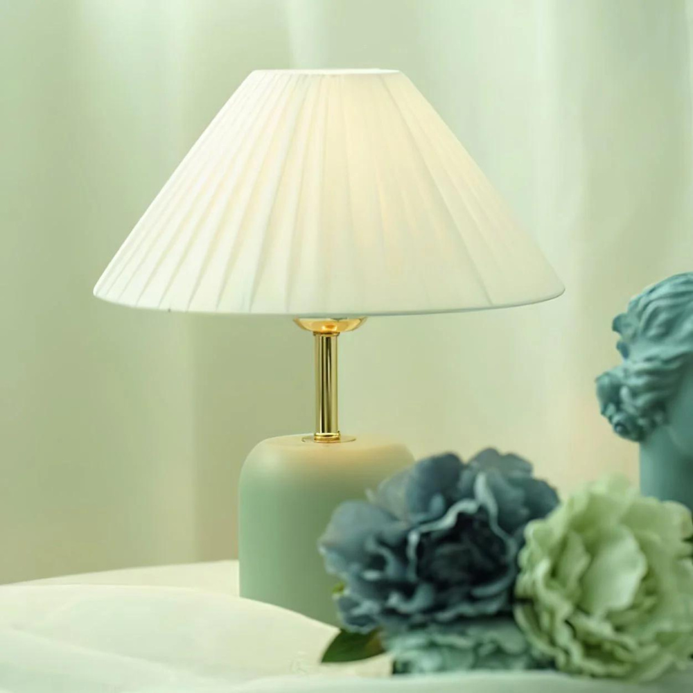 Tide Burst Ceramic Table Lamp with Fabric Shade