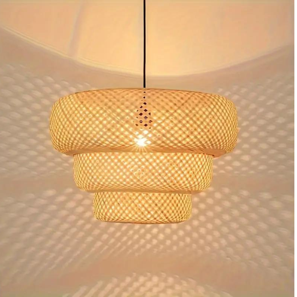 Boho Bamboo Pendant Light Fixture