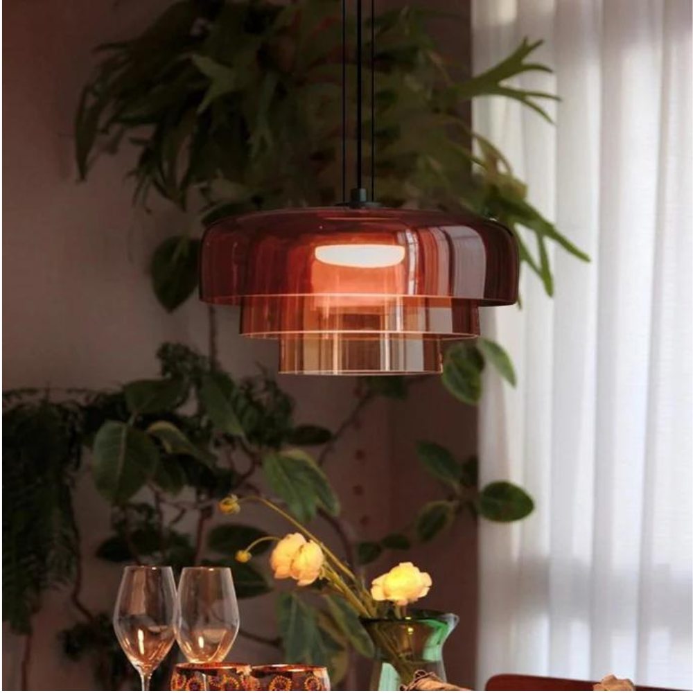 Lampe à Pendentif en Verre Céleste