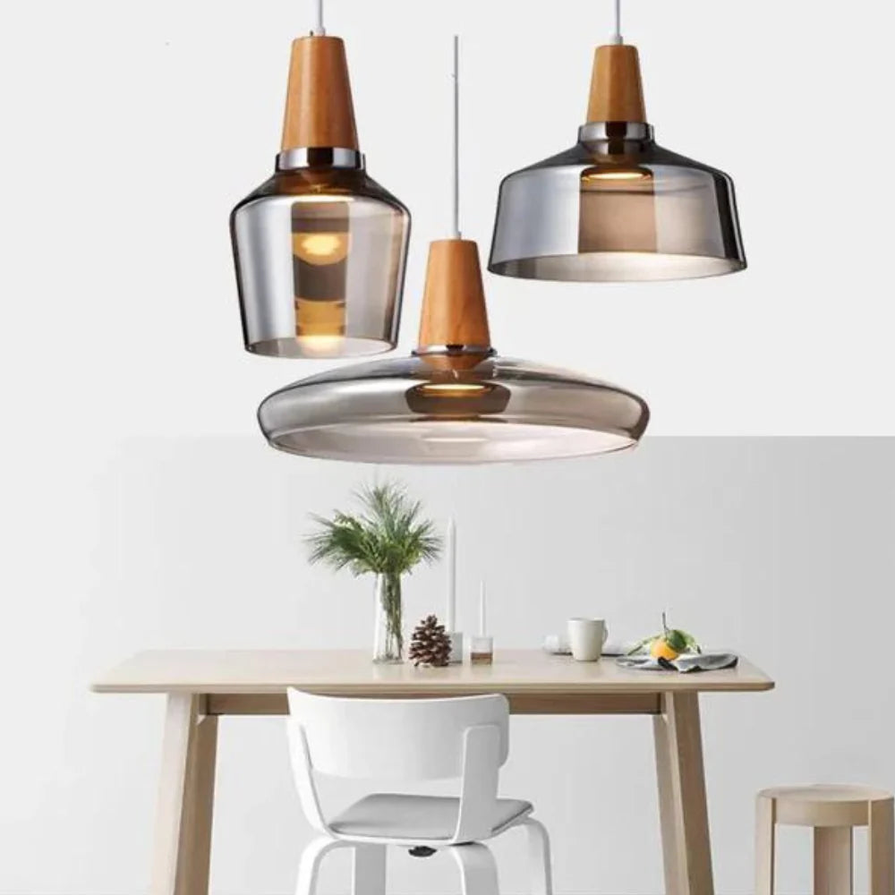 Moderne Loft Industriële Noordse Glazen Hanglamp