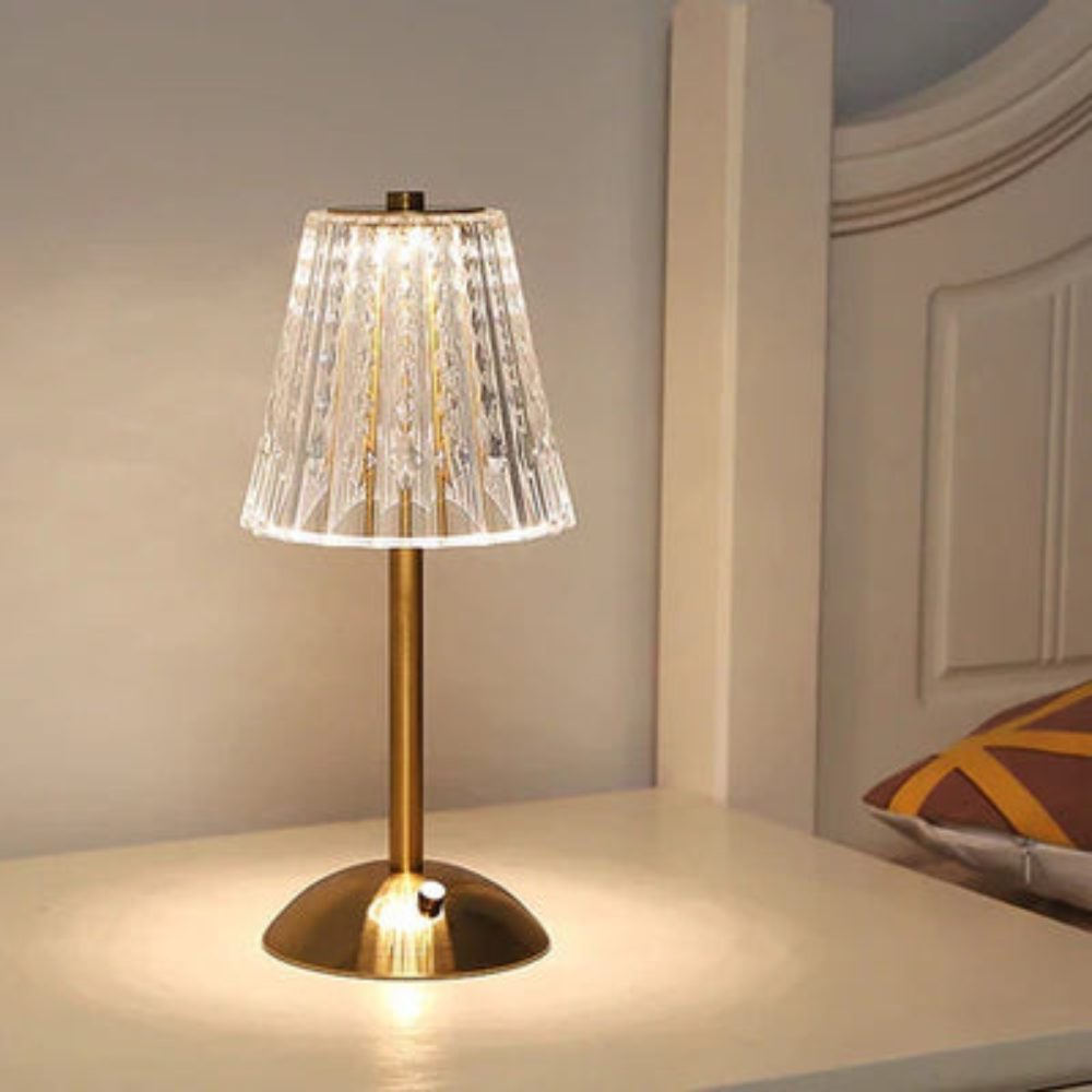 Golden Crystal Elegance Wireless Table Lamp