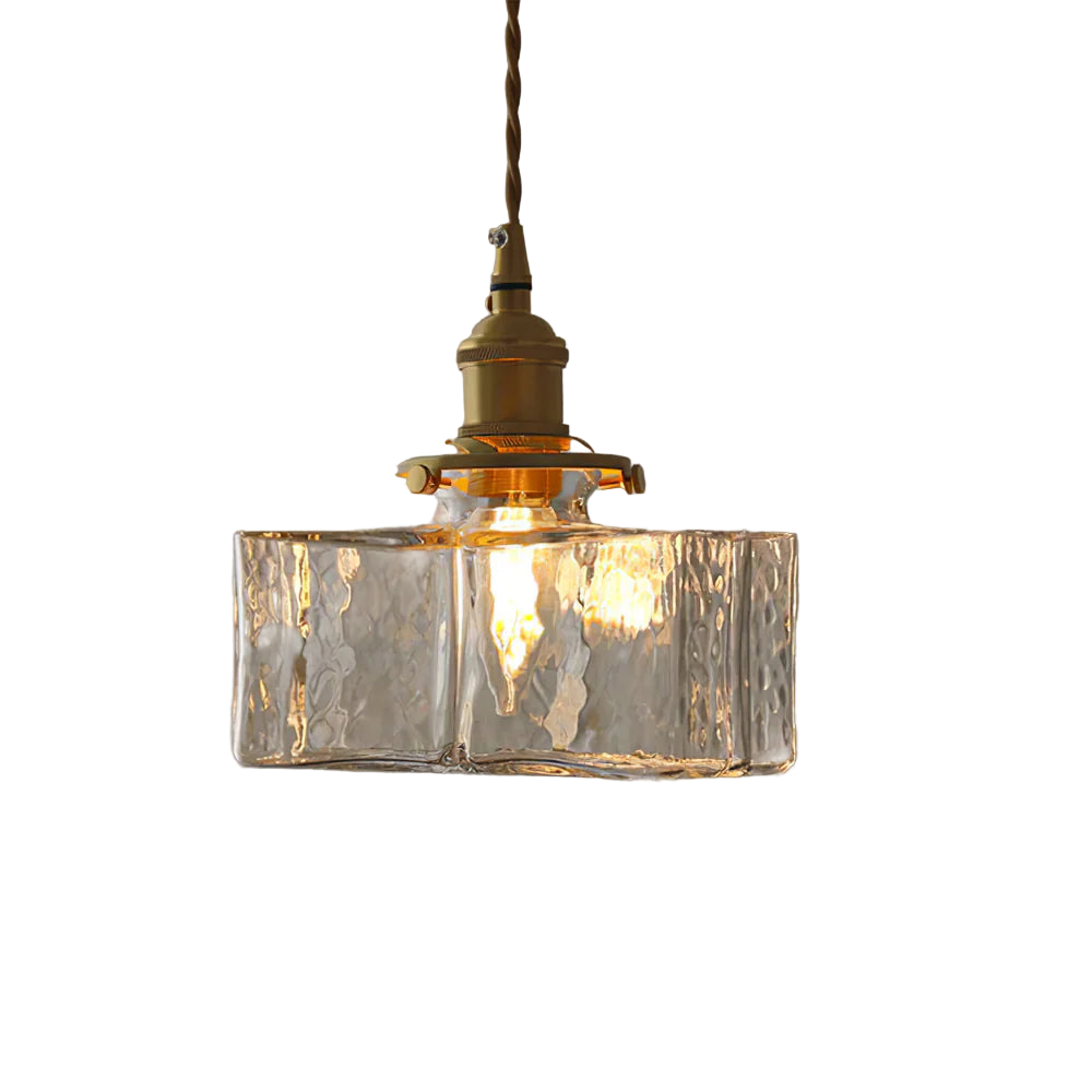 Jewel Brass Vintage Glass Pendant Light