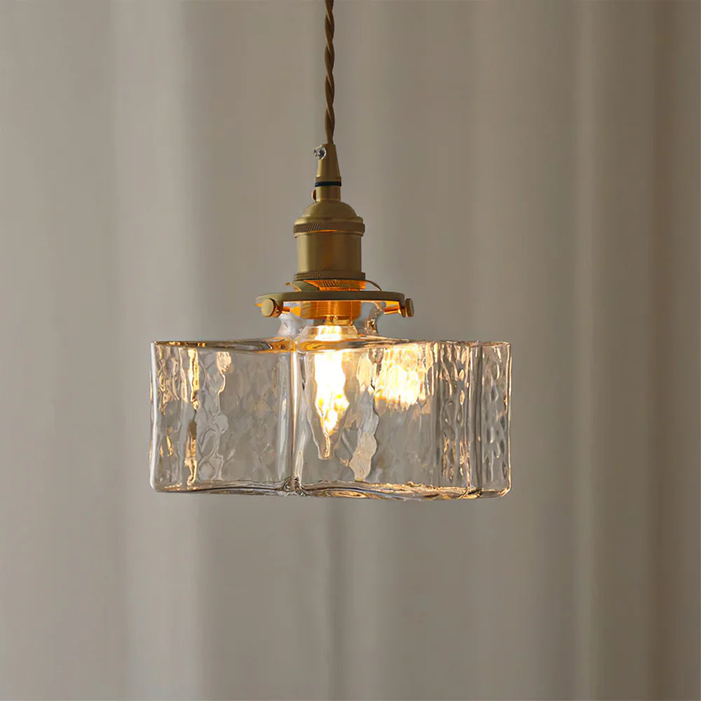 Jewel Brass Vintage Glass Pendant Light
