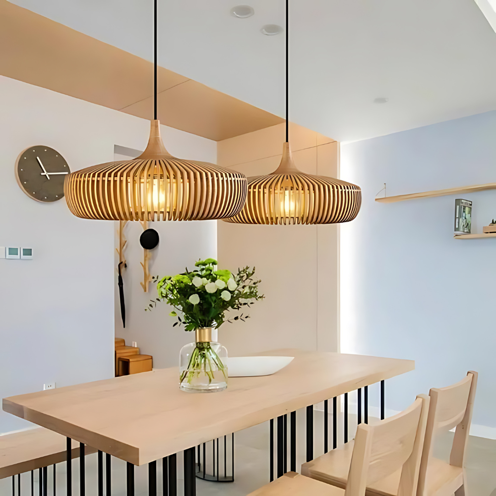 Asahi Japandi Solid Wood Pendant Light