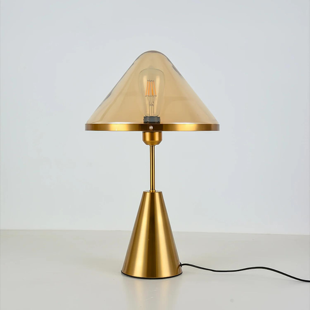 Golden Mushroom Delight Table Lamp