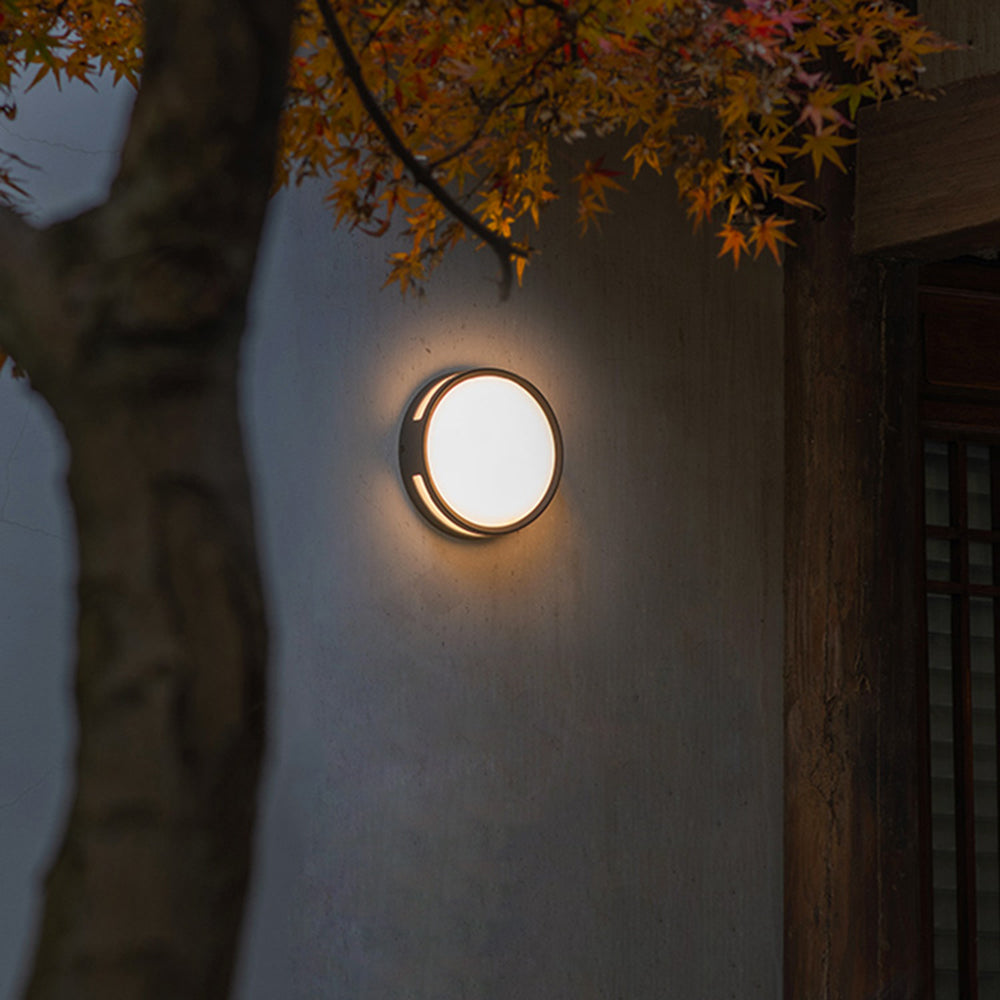 Orr Modern Round Metal Acrylic Outdoor Waterproof Wall Lamp