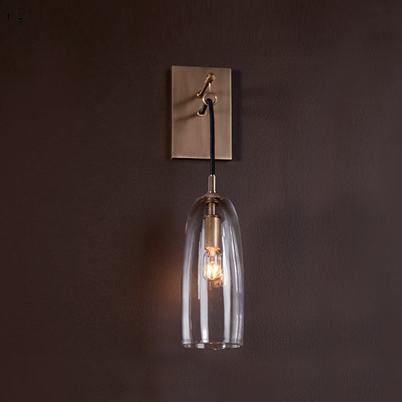 Designer Copper Transparent Glass Wall Lamp