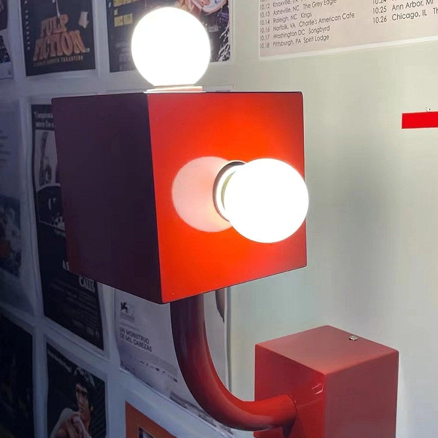 Modern Red Cube Wall Lamp