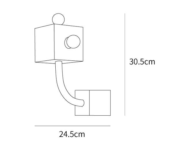 Moderne Rode Kubus Wandlamp