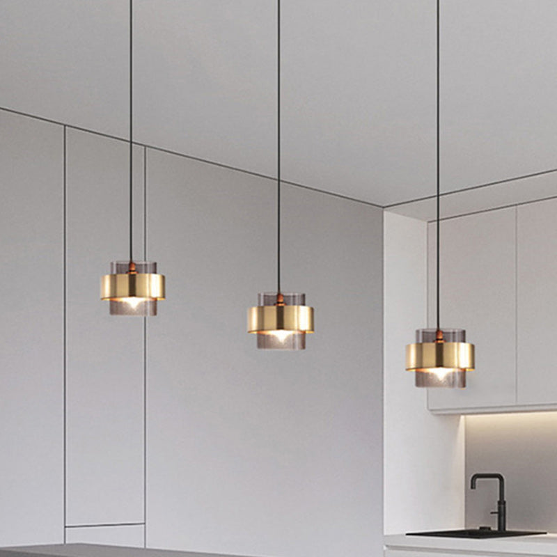 Lampada a sospensione in vetro a forma di anello rotondo scandinavo