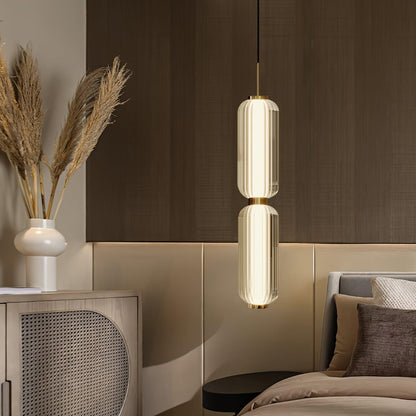 Elma Linear Striped Glass LED Pendant Light