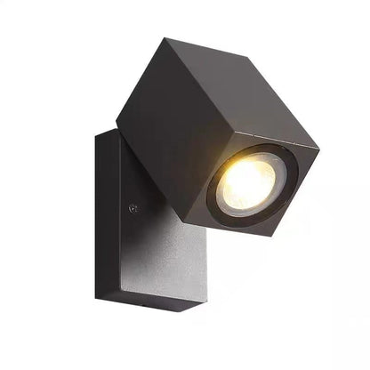 Lampe murale spot rotative en métal pour extérieur