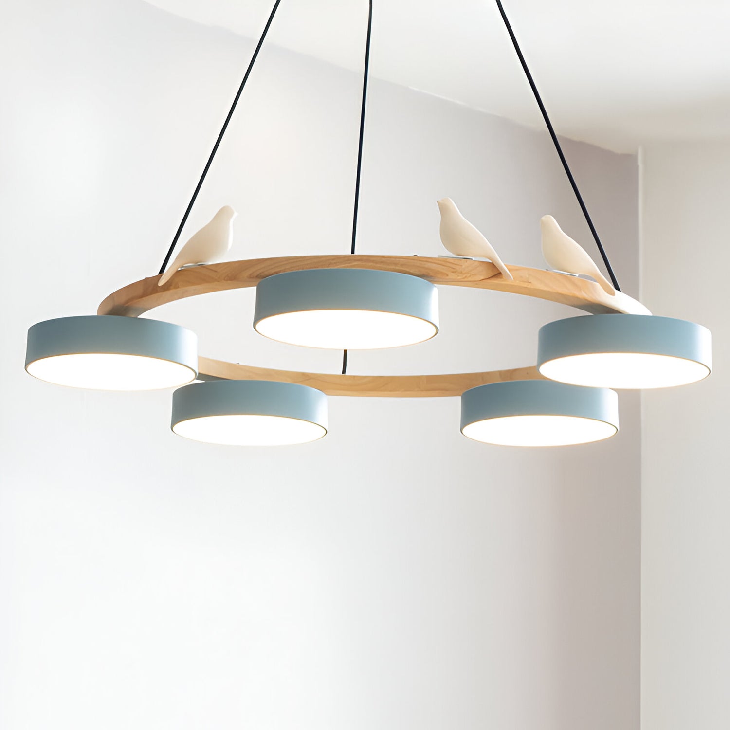 Sienna Nordic Acrylic Bird Round Pendant Light