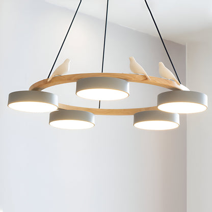 Sienna Nordic Acrylic Bird Round Pendant Light