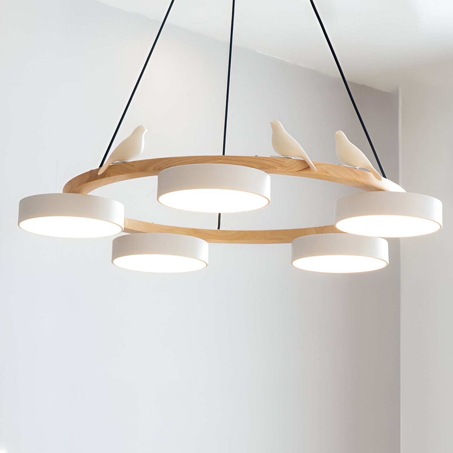 Sienna Nordic Acrylic Bird Round Pendant Light