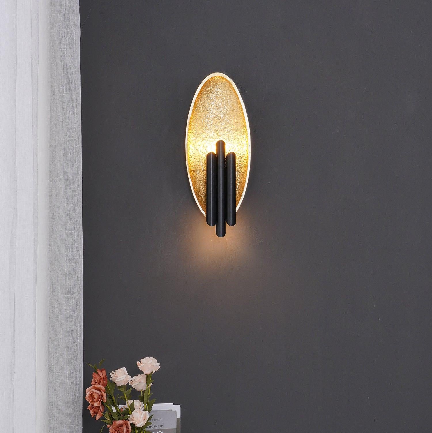 Oval Gold Foil Wall Lamp