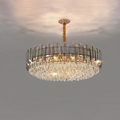 Chandelier en cristal de luxe doré