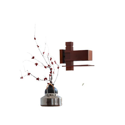 Creative Brick Red Wooden Wall Sconce Lamp