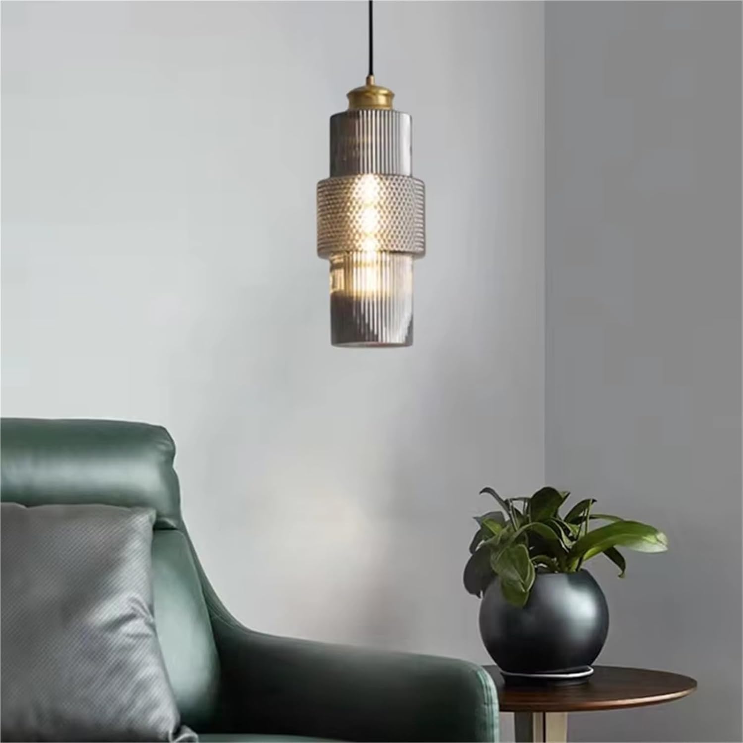 Luminara Modern Copper Glass Minimalist Pendant Light