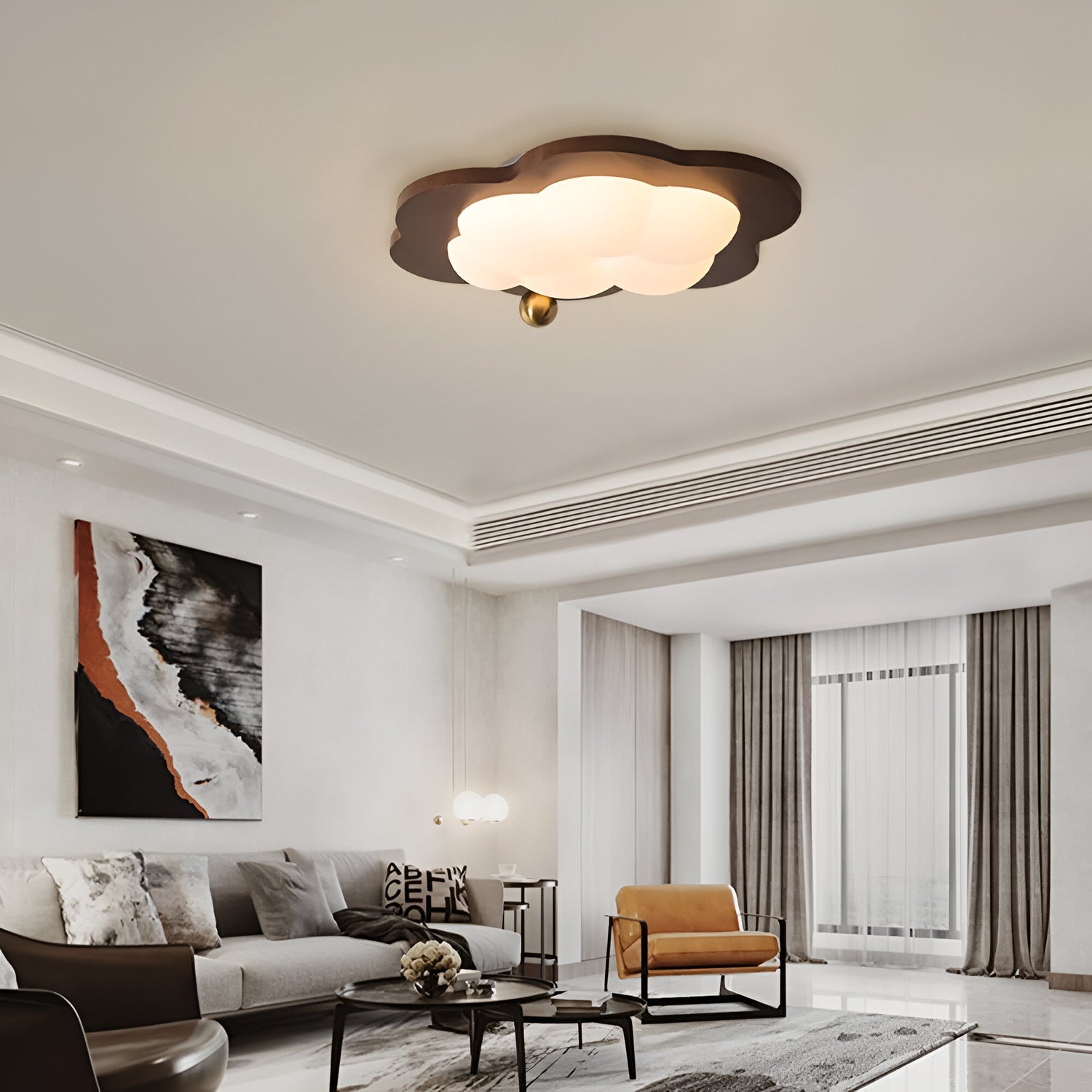 Lampada da soffitto Retro Cream Wood Cloud Dreamscape