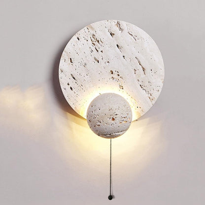 Modern White Travertine Cream Style Wall Lamp