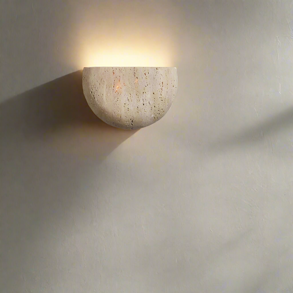 Medieval Style Travertine Stone Wall Light