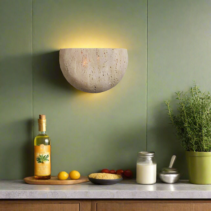 Medieval Style Travertine Stone Wall Light