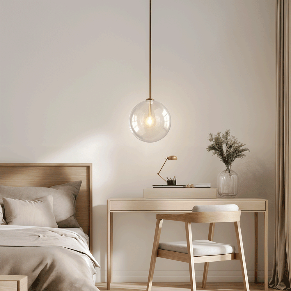 Lampada a sospensione in vetro scandinavo a forma di palla