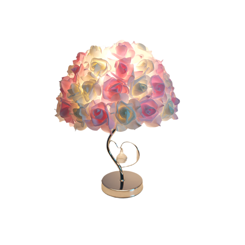 Creative Flower Iron Fabric Table Lamp