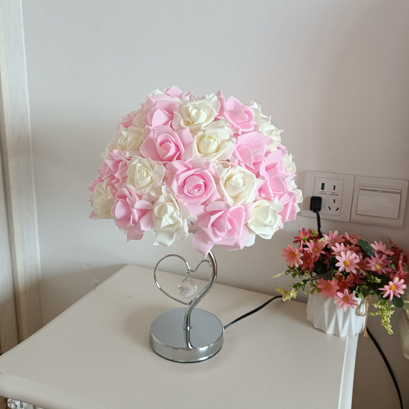 Creative Flower Iron Fabric Table Lamp