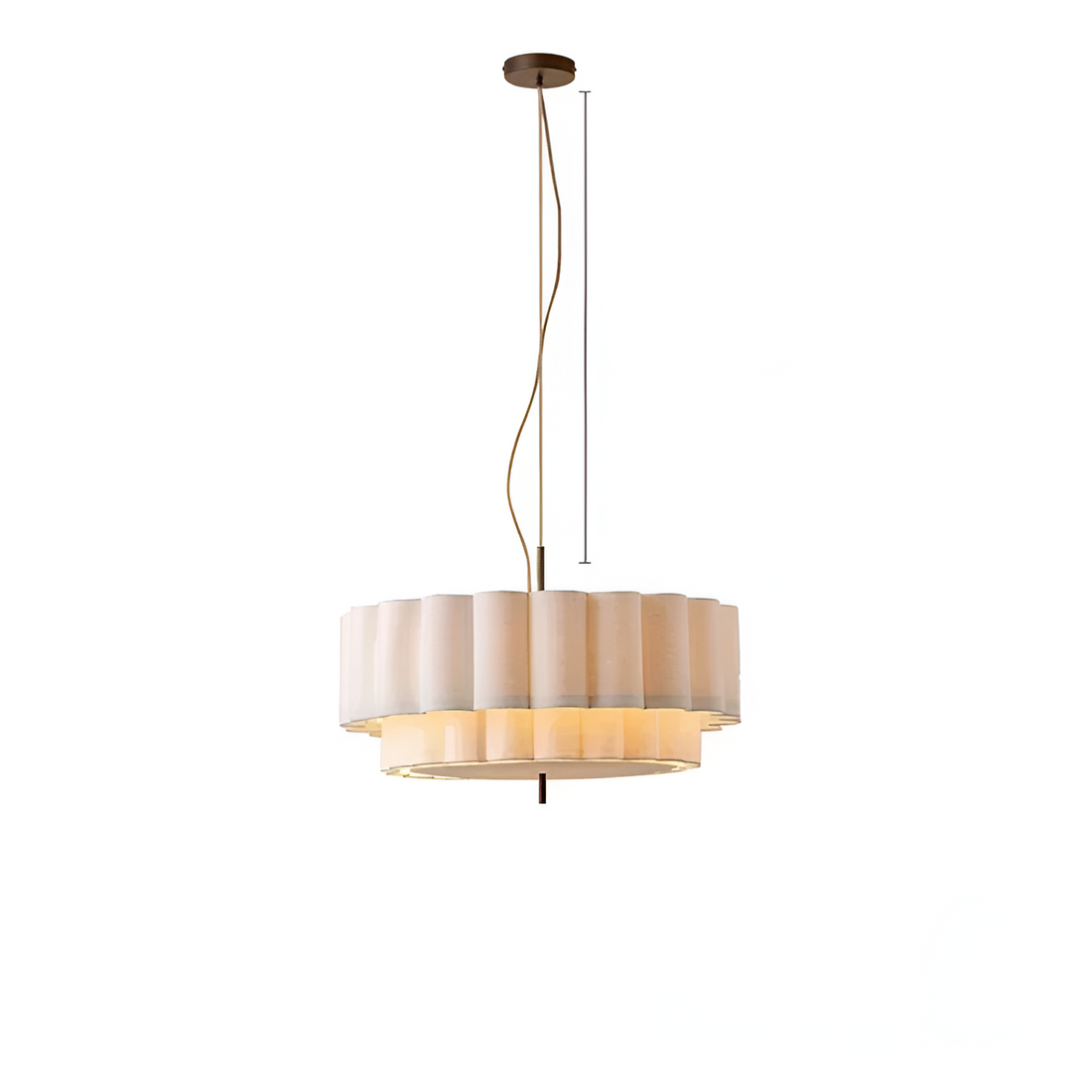 Lampe suspendue LED ajustable en tissu Boho