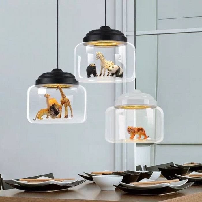 Glass Shade Little Zoo Pendant Light