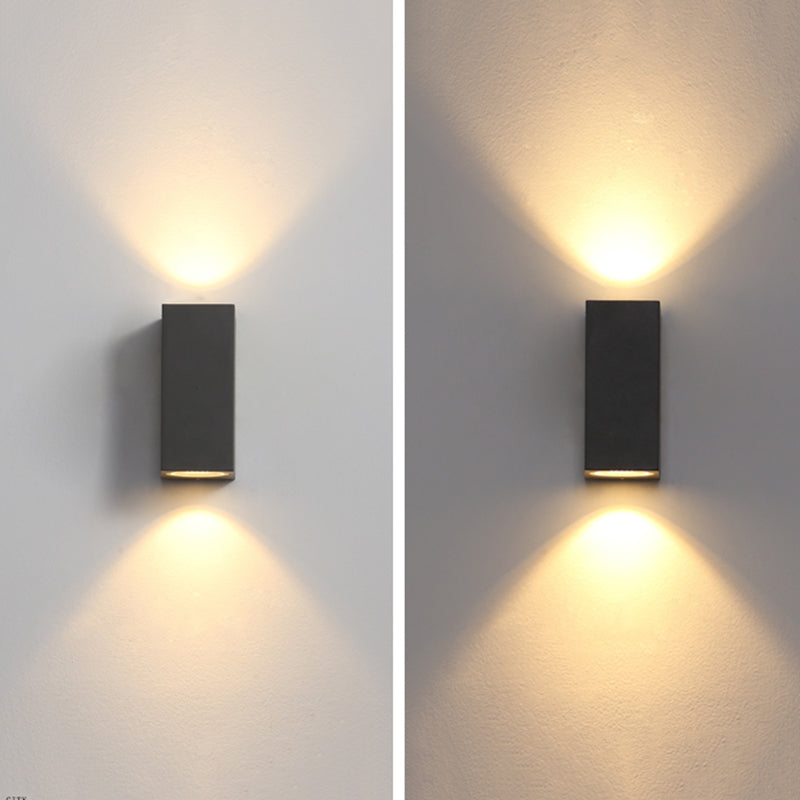 Lampe murale extérieure carrée en métal minimaliste IP65 étanche