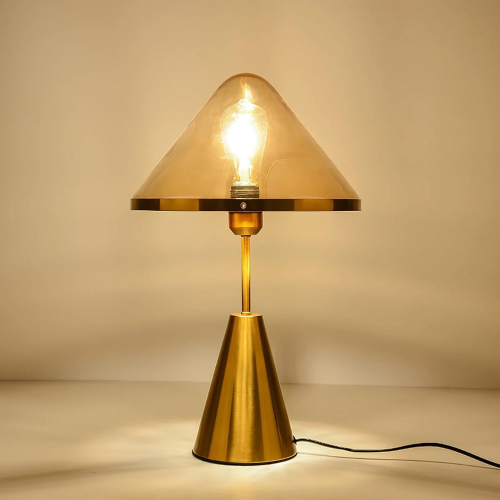 Golden Mushroom Delight Table Lamp