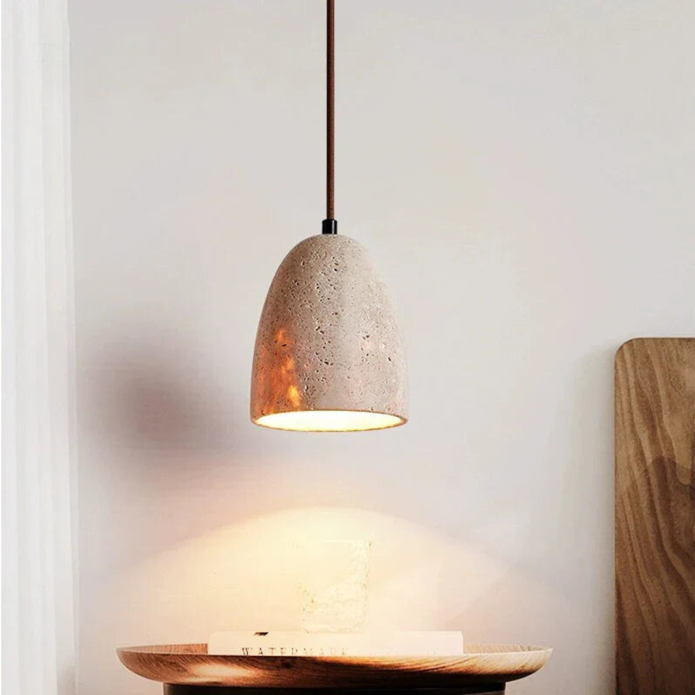 Yellow Travertine Japanese Style Pendant Light