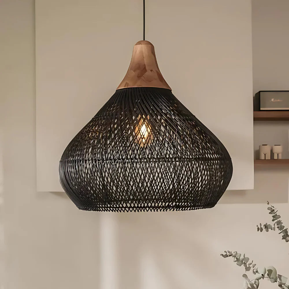 Boho Style Rattan Pendant Light